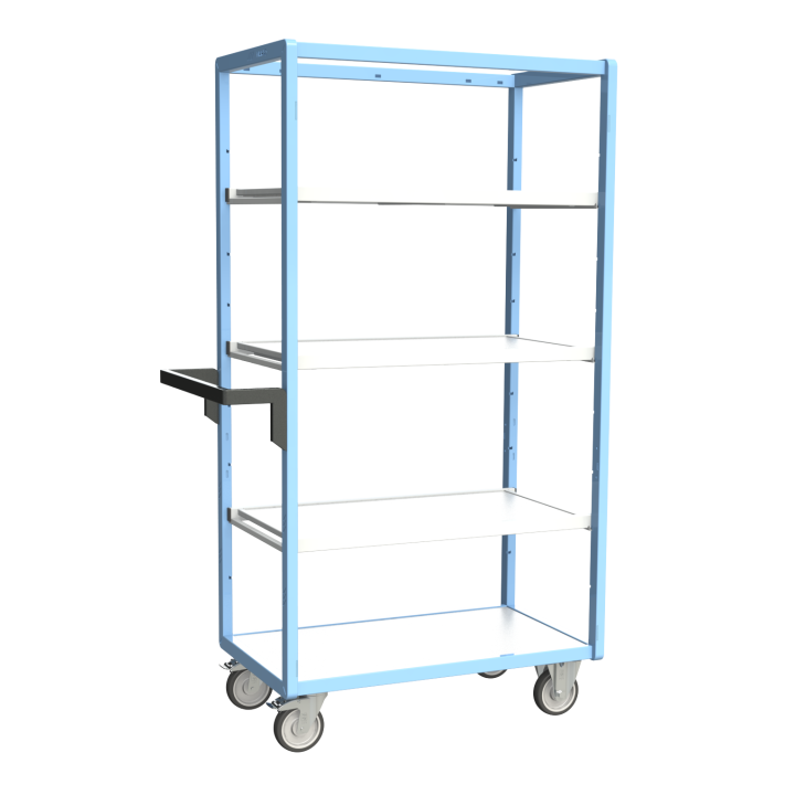 Servante multi-niveaux, avec 3 étagères, plateau bois, 850 x 500 mm, 250 kg
