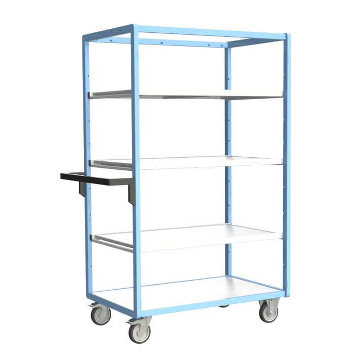 Servante multi-niveaux, avec 3 étagères, plateau bois, 1000 x 600 mm, 250 kg