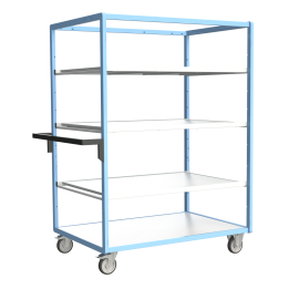 Servante multi-niveaux, avec 3 étagères, plateau bois, 1200 x 800 mm, 250 kg