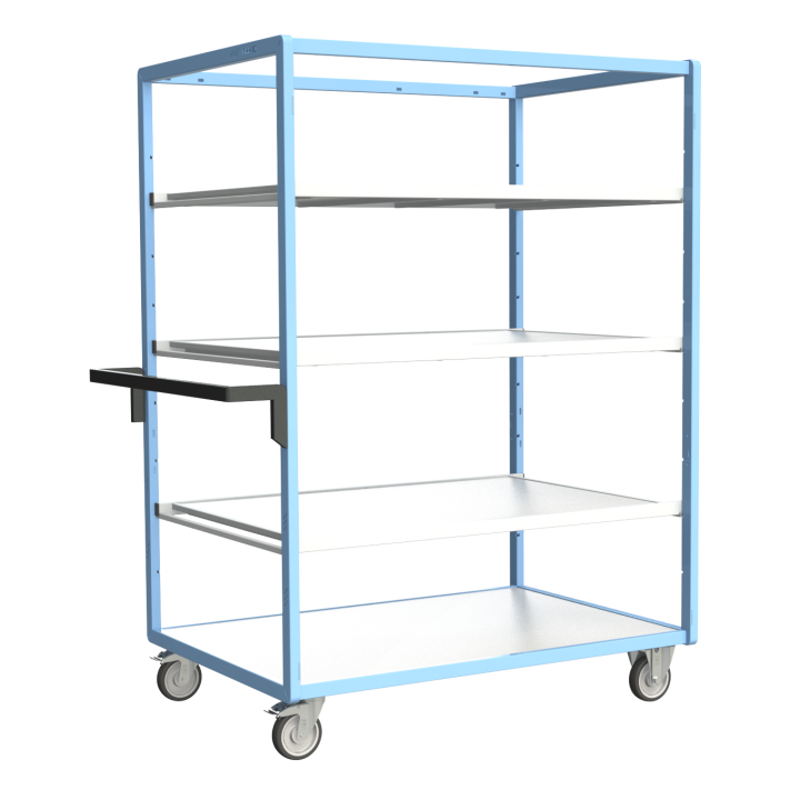Servante multi-niveaux, avec 3 étagères, plateau bois, 1200 x 800 mm, 250 kg