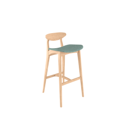 Tabouret haut 75 cm Assise garnie Saga