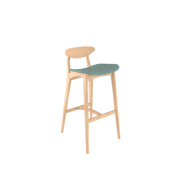 Tabouret haut 65 cm Assise garnie Saga