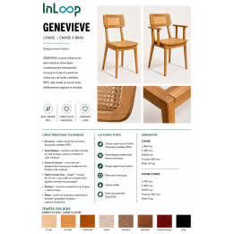 Chaise à bras Geneviève Assise tissu