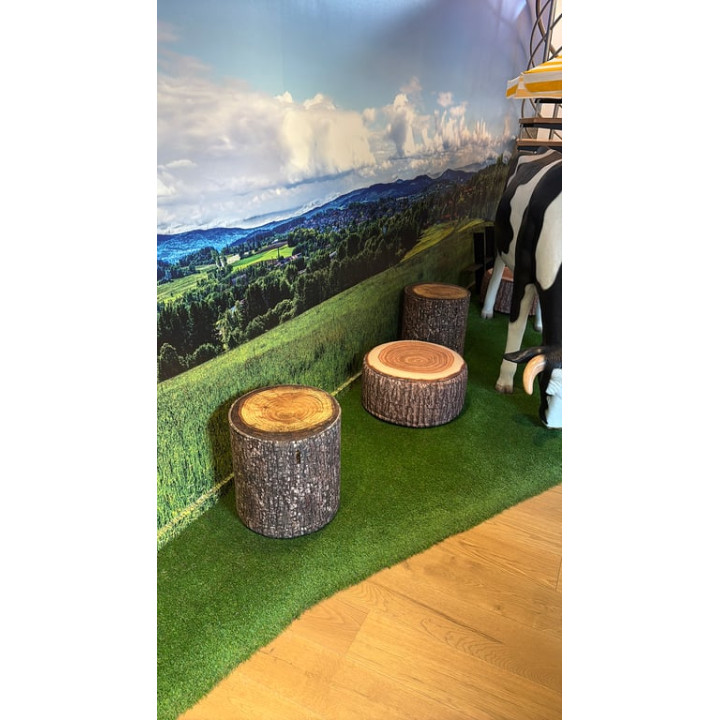 Pouf Assise en Plastique Marron Foncé