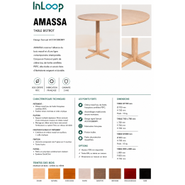 Table Chêne Amassa 70 x 70