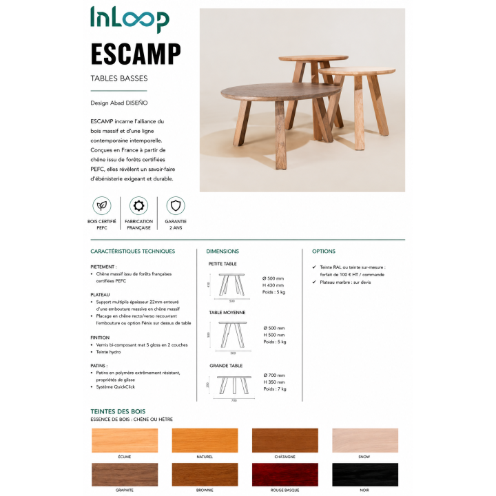Table basse Chêne Escamp