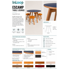Table Escamp Ø100 chant biseau