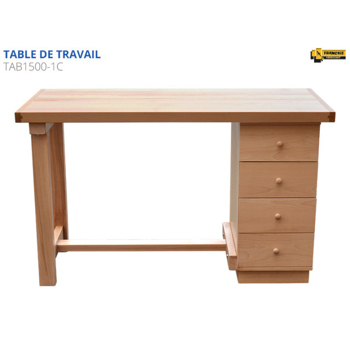 Table de travail 1 caisson 4 tiroirs