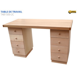 Table de travail 2 caisson de 4 tiroirs