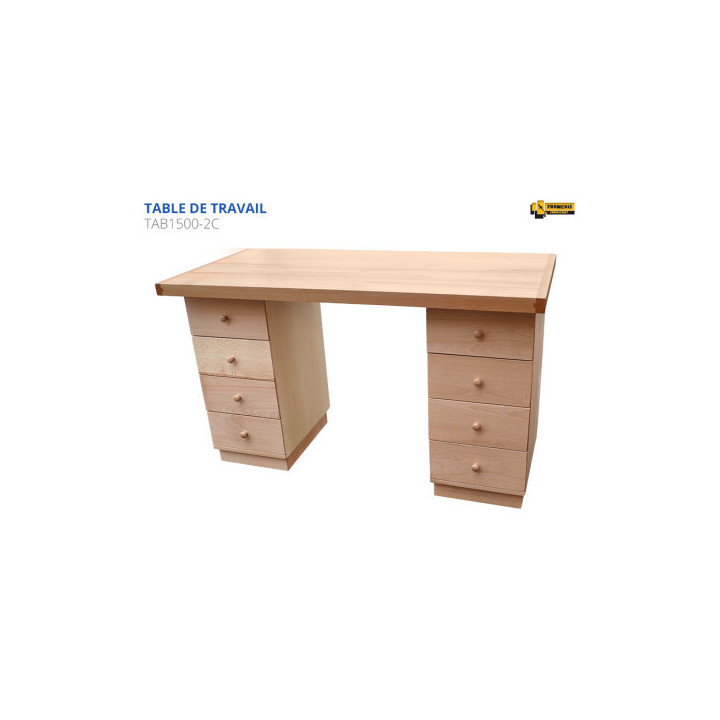Table de travail 2 caissons de 4 tiroirs